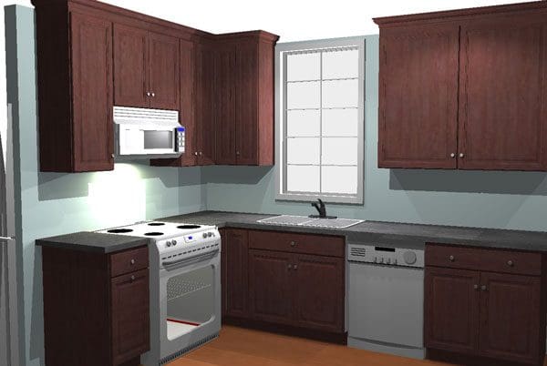 3D rendering of a Kitchen Cabinet remodel
