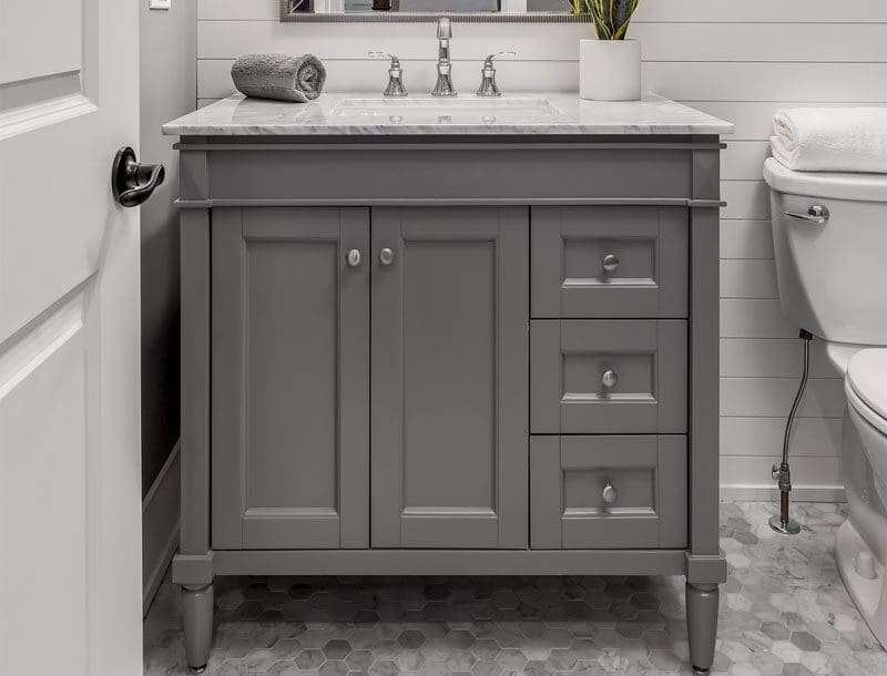 Transitional style Gray Bathroom cabinets